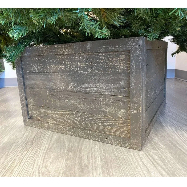 Christmas Tree Box Collar | Farmhouse Tree Box | Wooden Tree Skirt | 4 -  Barnwood USA