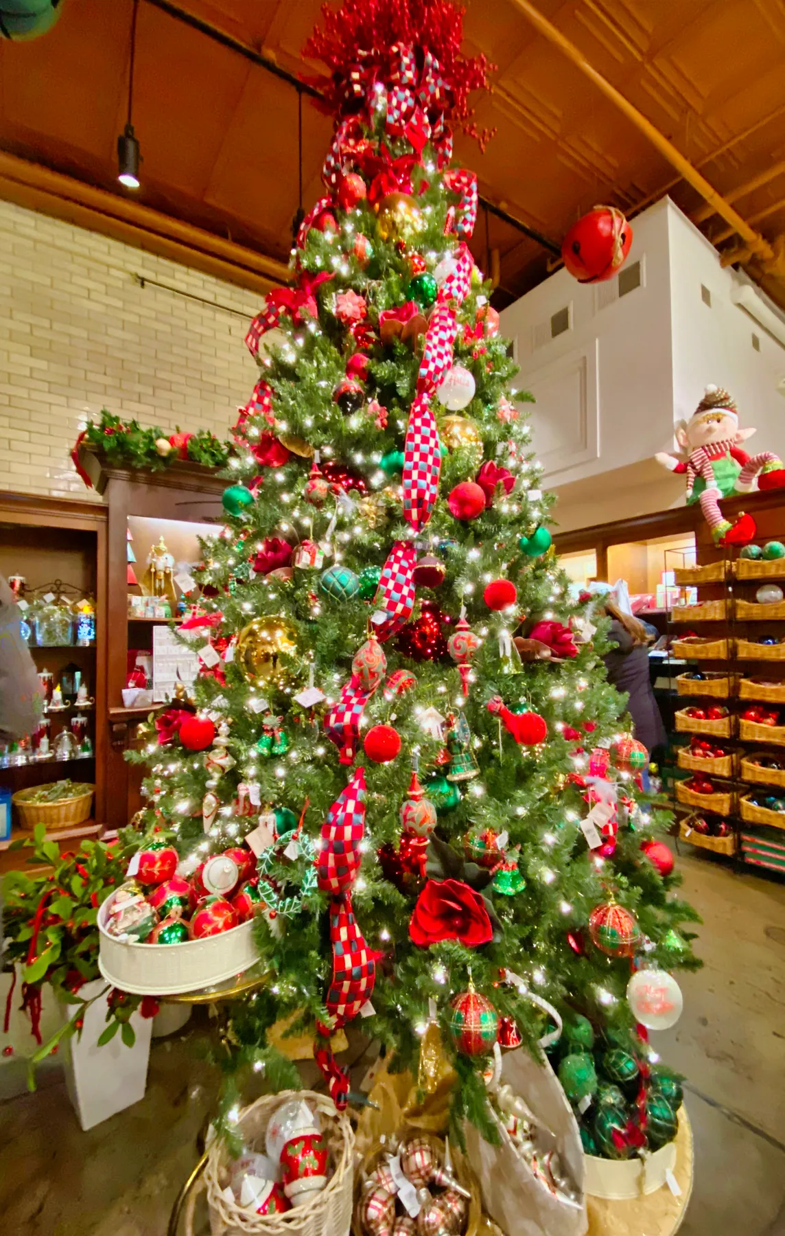Christmas tree inside a gift shop at the Biltmore House estate in Asheville, North Carolina
