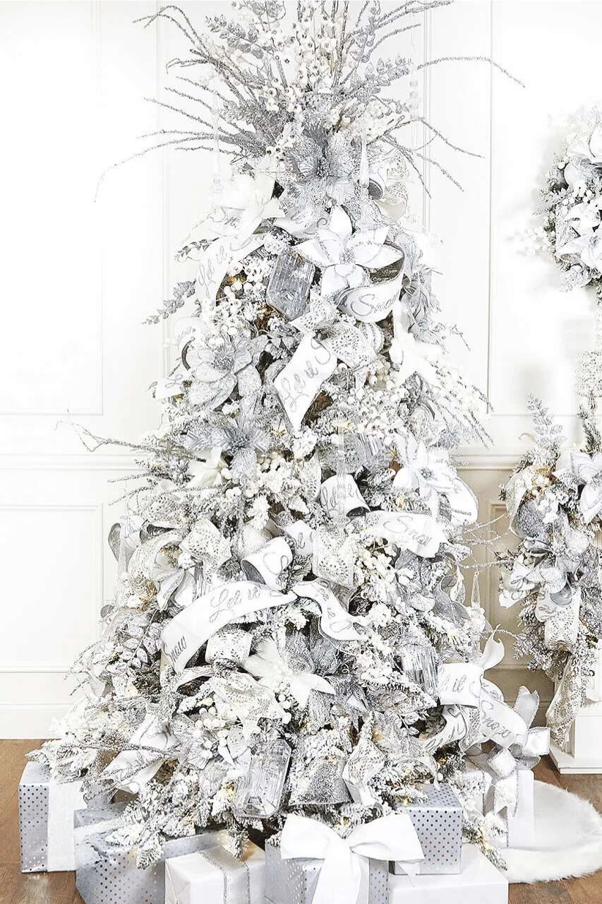 Christmas Tree Silver And White Christmas Pillows Tree Bundles White Christmas Decorator's Warehouse
