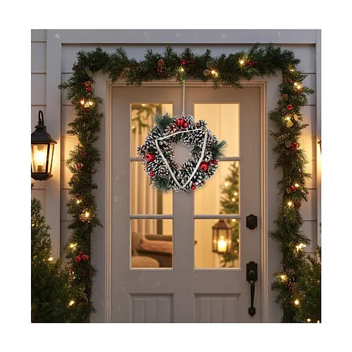 Christmas wreath with triangle branches 32 cm | online sales on HOLYART.com