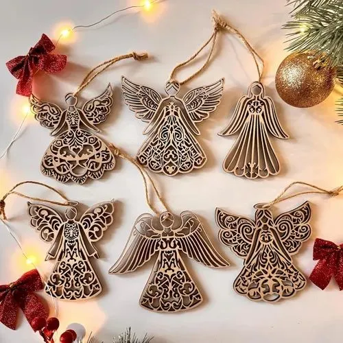 Cliths Pack Of 10 Wooden Christmas Angel Cutouts Mdf Tree Ornaments, Rustic  Diy Decor For Holiday Home & Tree Toppers at ₹ 449.00 | Christmas Ornaments  | ID: 2856774779012