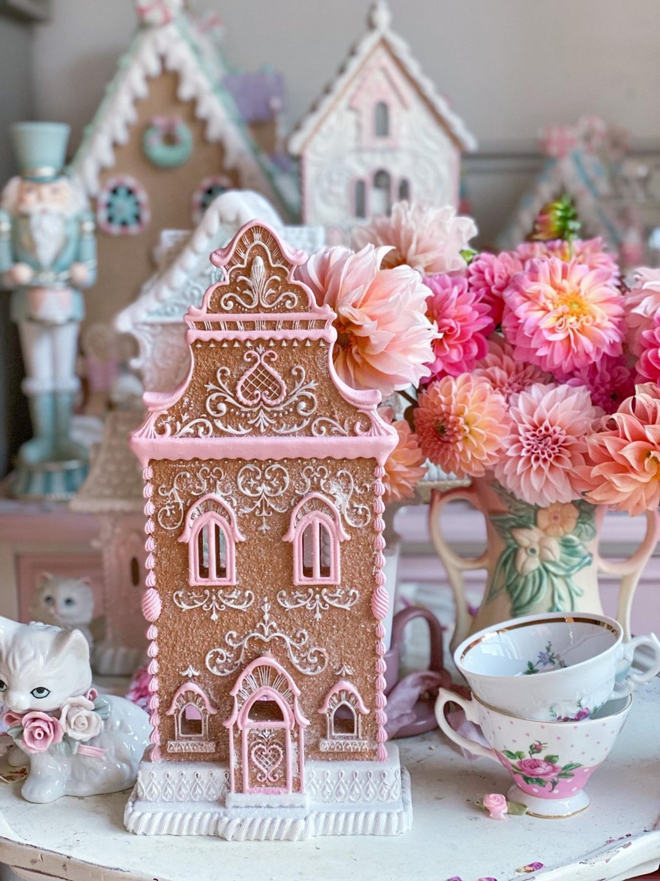 Custom Bespoke Pastel Pink Gingerbread House | Mercari
