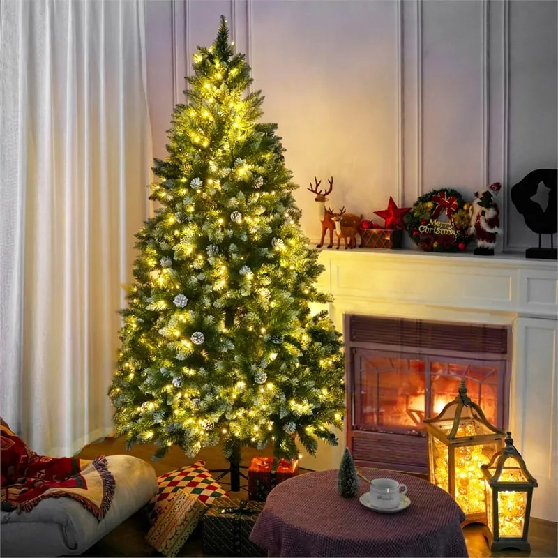 Direct Wicker 7 ft Pre-Lit Christmas Tree with 500 LED Lights & 96 Pine  Cones | Homesquare