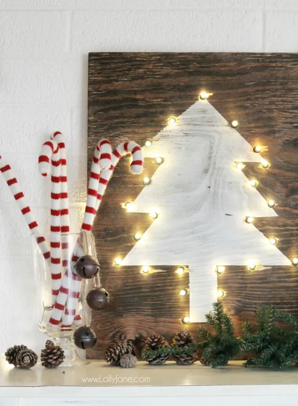 diy rustic marquee holiday tree sign