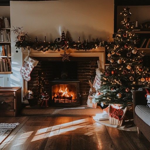 Download Cozy Christmas Scene Image - Christmas, Cozy, Fireplace | StockCake