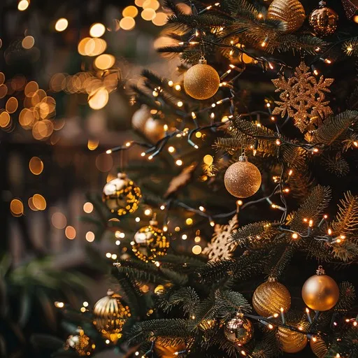 Download Festive Holiday Decor Image - Christmas, Lights, Tree | StockCake