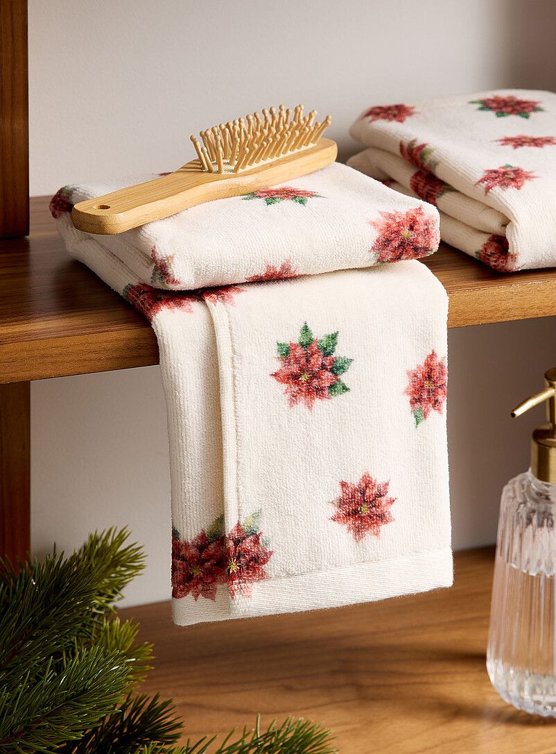 Embroidered Towels Christmas Bath Towel Set ZENGHUIJ Merry Christmas Towel  Embroidered Hand Towels Hand Towels Bathroom