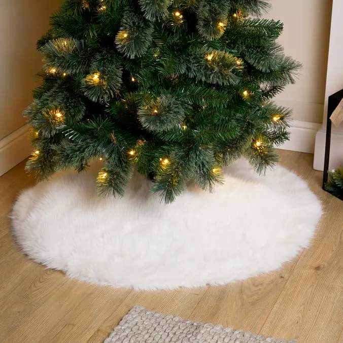 Festive Feeling Christmas Faux Fur Tree Skirt | Home Bargains