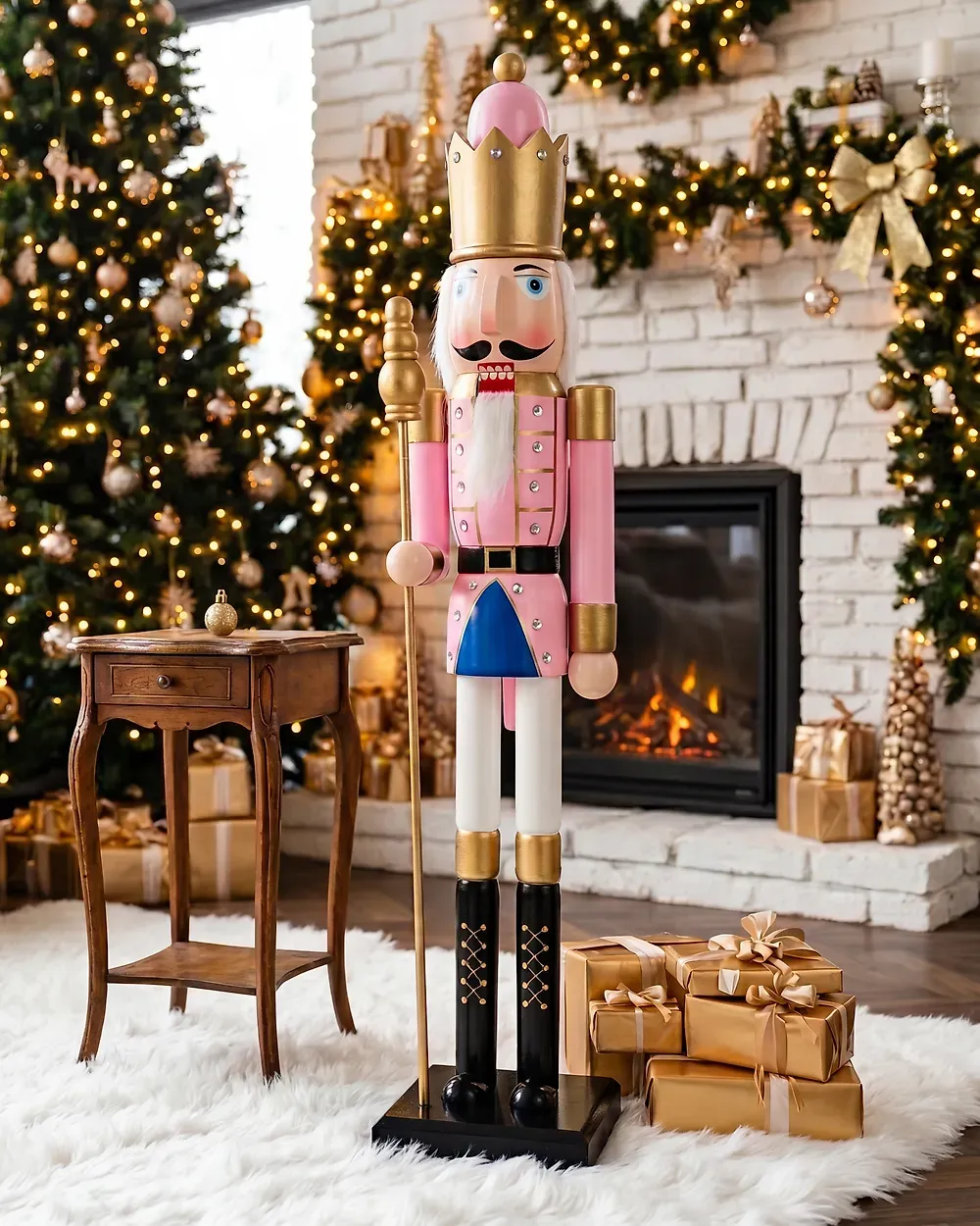 Figurine TROSAAN 90 cm Nutcracker Pink - Beliani.pl