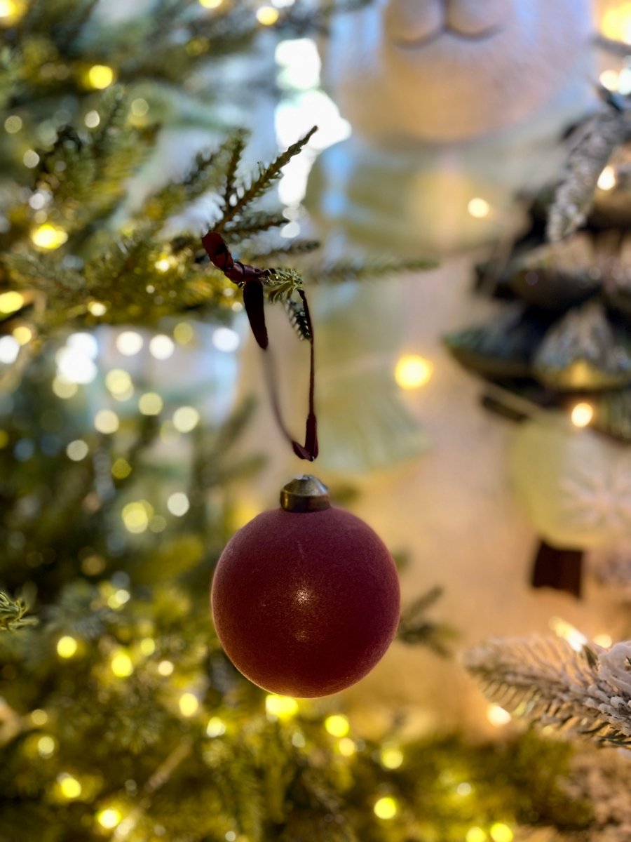 Flocked Velvet Glass Ball Ornaments Set of 4 - Christmas Decor – DesignedBy The Boss