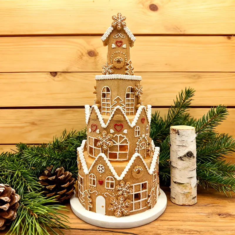 gingerbread house holiday cabin decoration ornaments home - Temu Oman