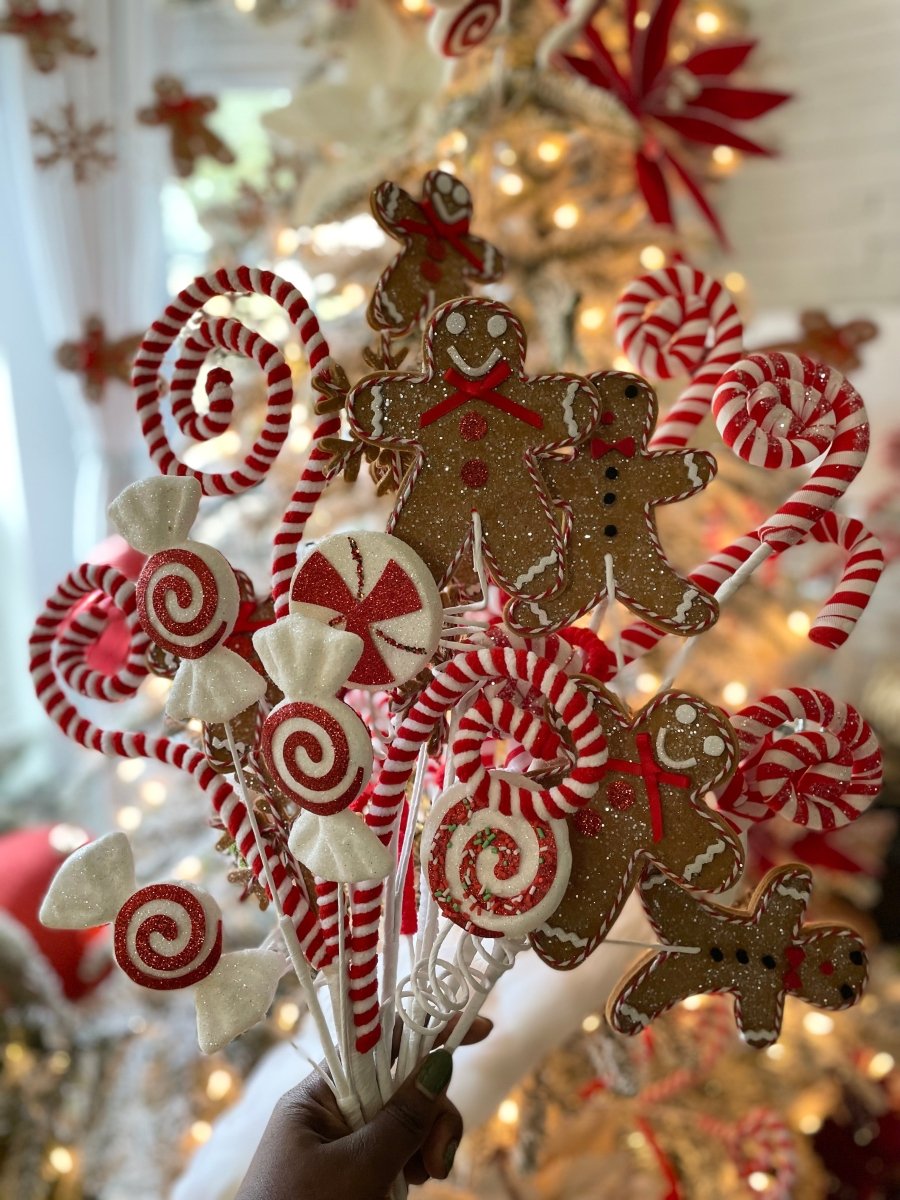 Gingerbread Peppermint Candy Pick - Festive Christmas Decor – DesignedBy  The Boss