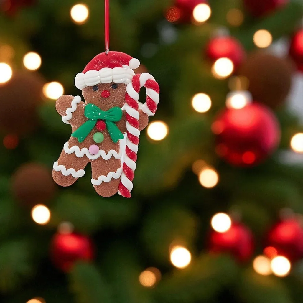 Gingerbread with Candy Cane Ornament