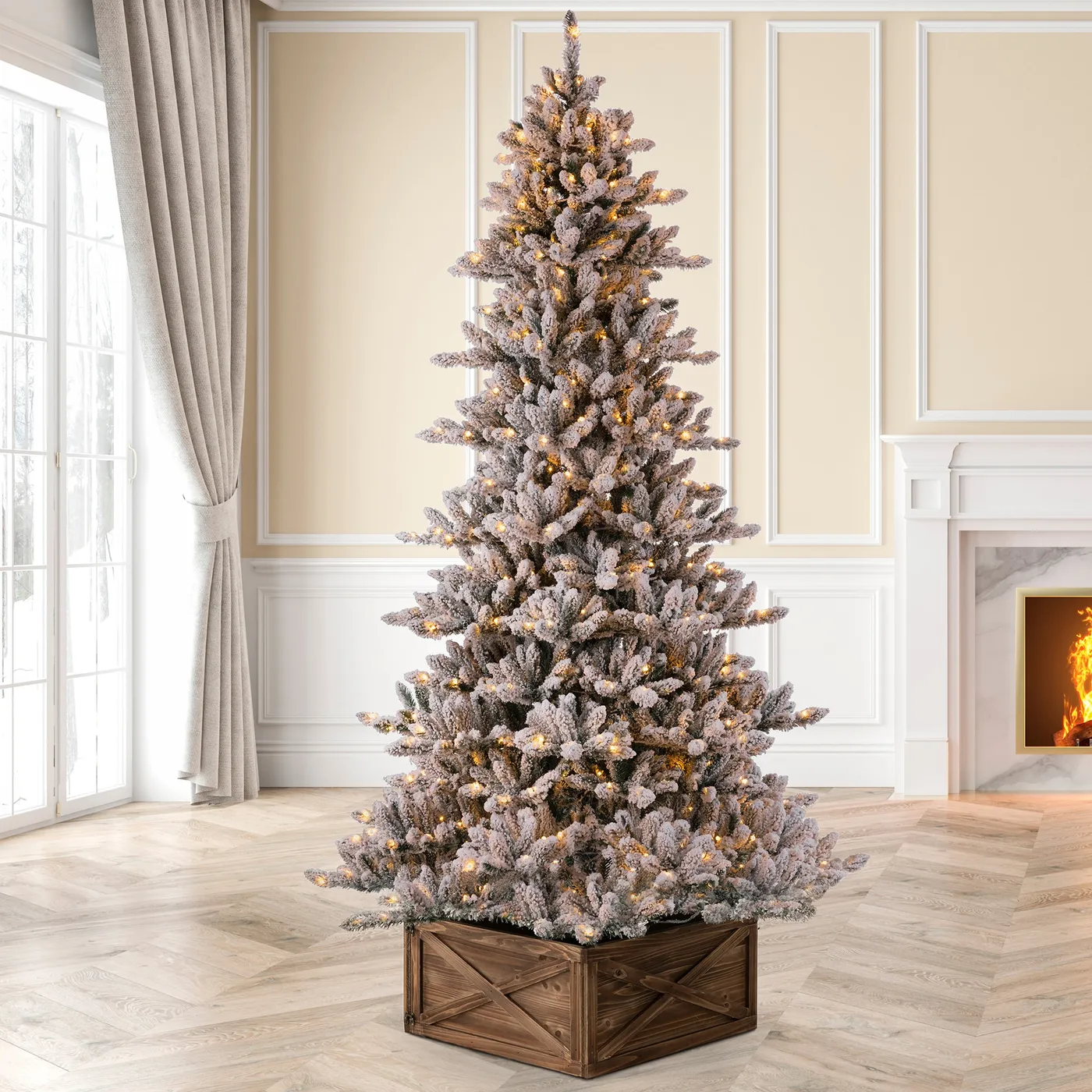 Glitzhome 22-in Brown Tree Collar Tree Skirt GH1106203434 at Lowes.com