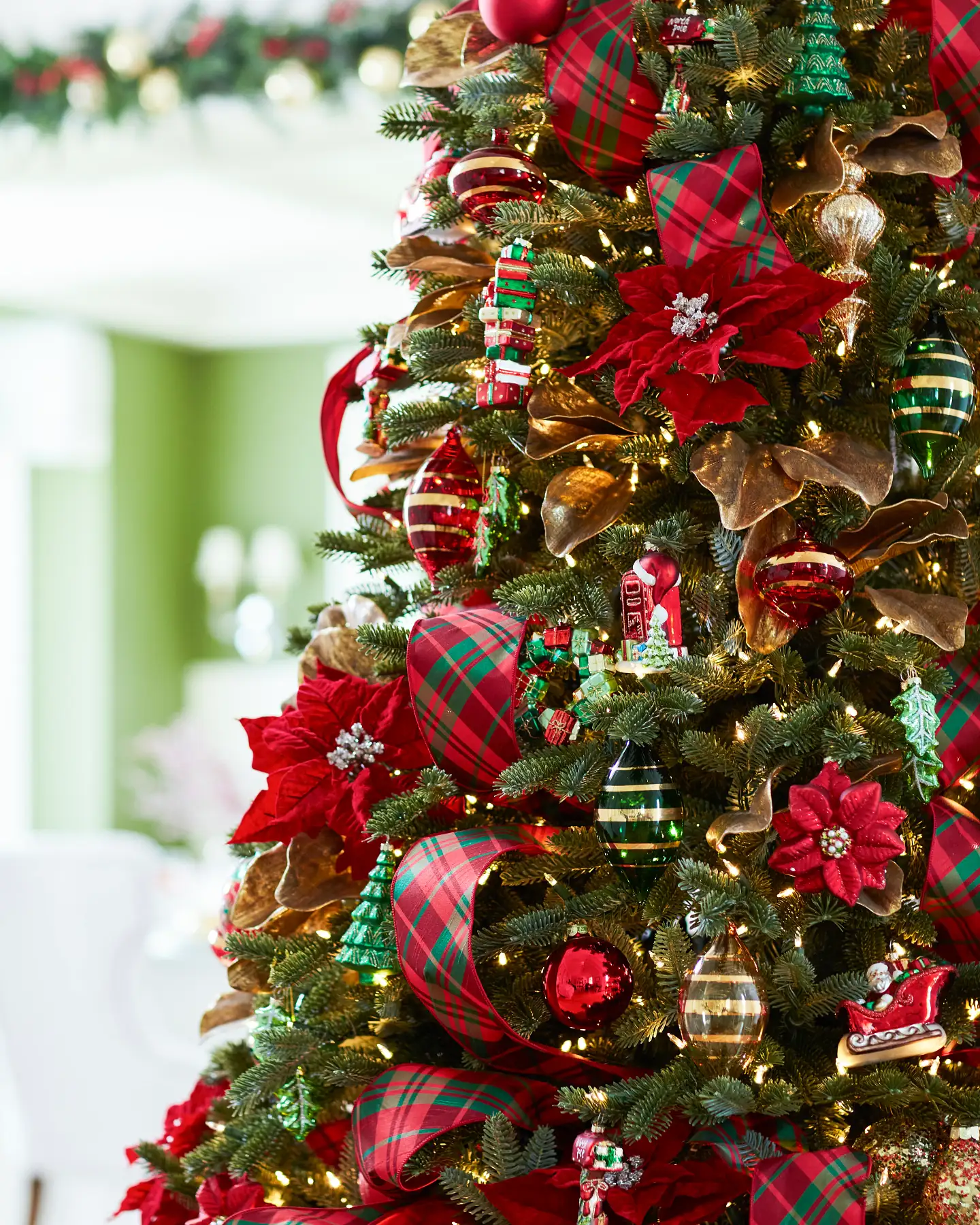 Green Christmas Tree Glass Ornaments Christmas Cheer Novelty Christmas  Ornament Set Balsam Hill