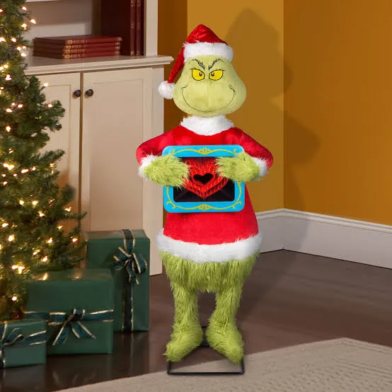 Grinch 4-ft Dr. Seuss The Grinch With Heart Musical Animatronic |  BigEasyMart.com