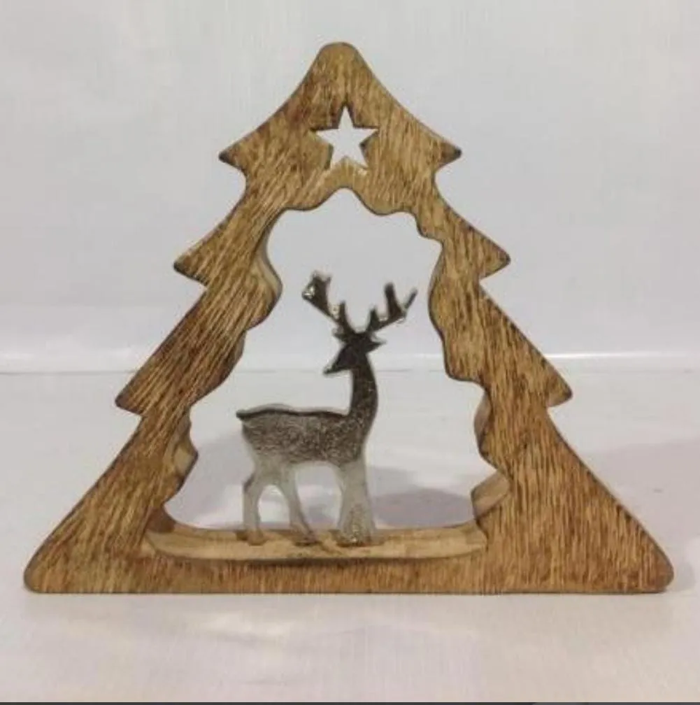 Handcrafted Wooden Christmas Tree with Carved Deer, a Rustic and Elegant  Home Decor Piece that Celebrates the Natural World. || Rural Handmade-Redefine  Supply to Build Sustainable Brands