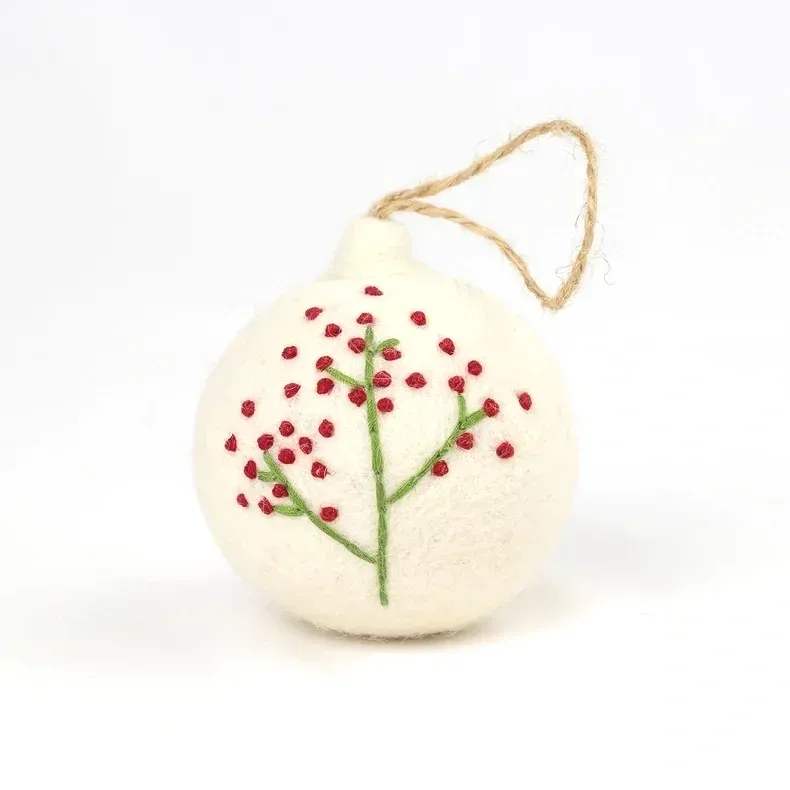 handmade embroidered felt christmas balls — MUSEUM OUTLETS