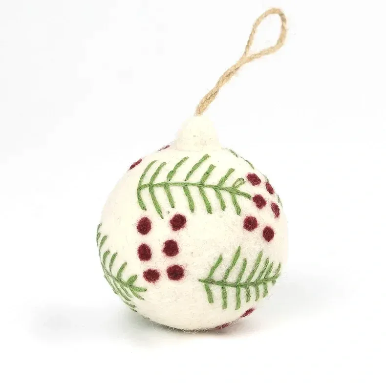 handmade embroidered felt christmas balls — MUSEUM OUTLETS
