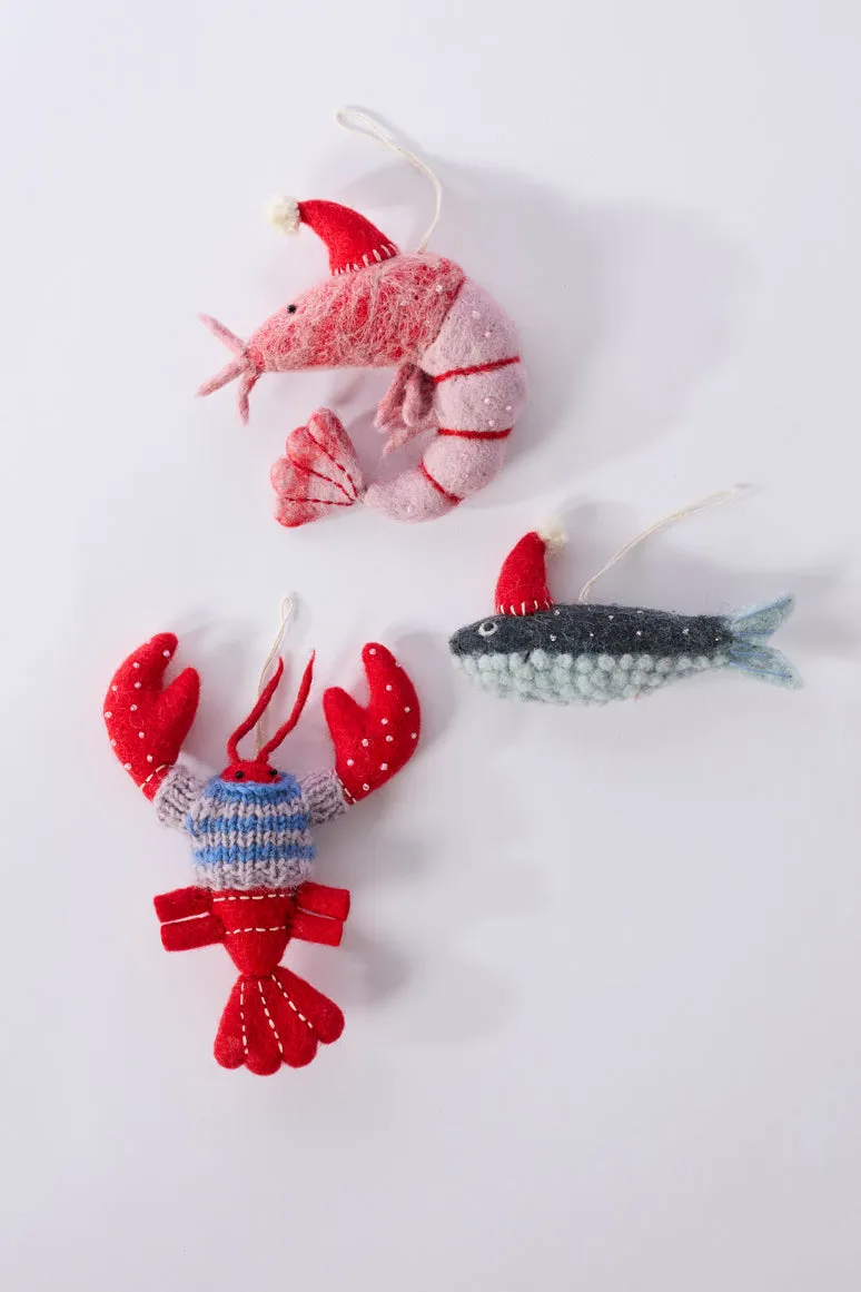 Handmade Felt Nantucket Christmas Ornament - Choose Style Sardine