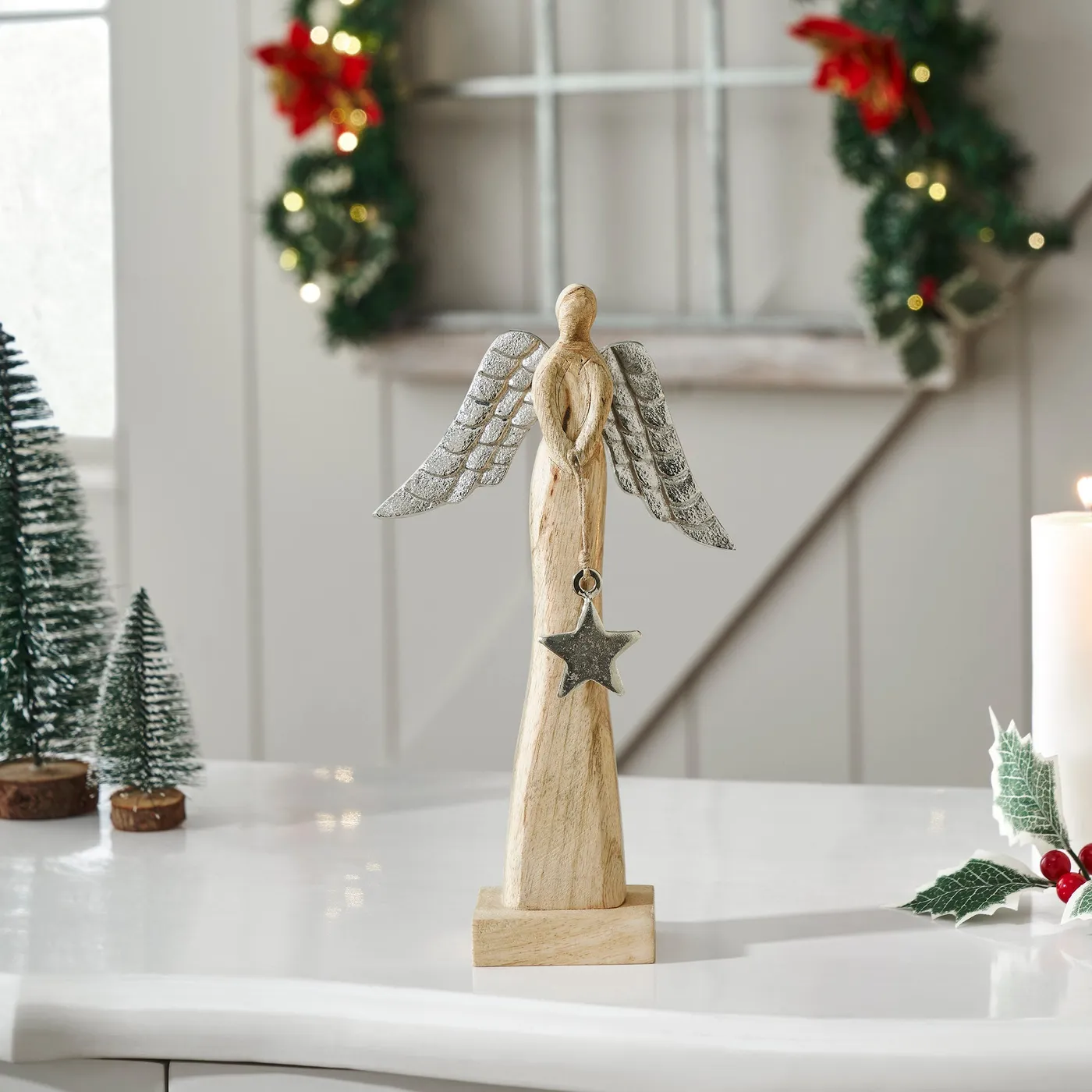 Heavenly Wings Natural Wooden Angel – VHC Brands Home Decor
