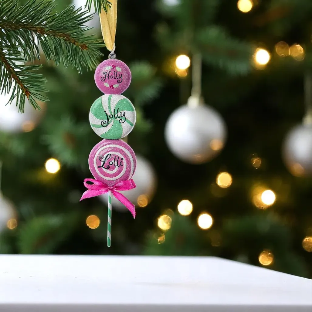 Holly Jolly Lolli Triple Lollipop Ornament