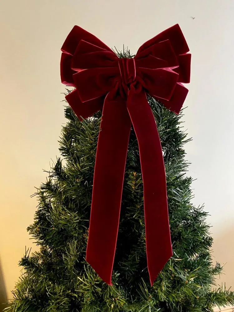 HONEYBOWBOW | Velvet Christmas tree bow | 7.5' Deep Red SR239