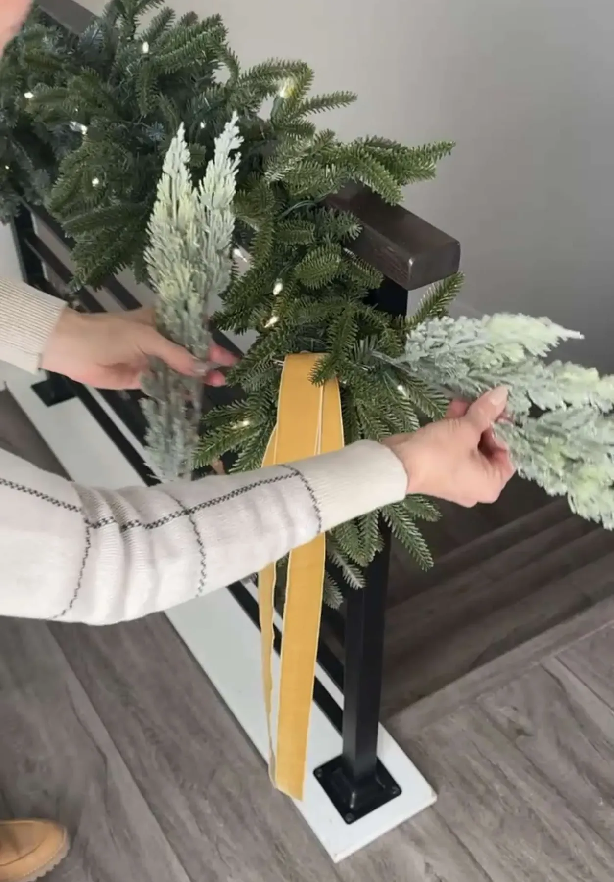 How to Create the Prettiest Garland on a Banister | April Colleen