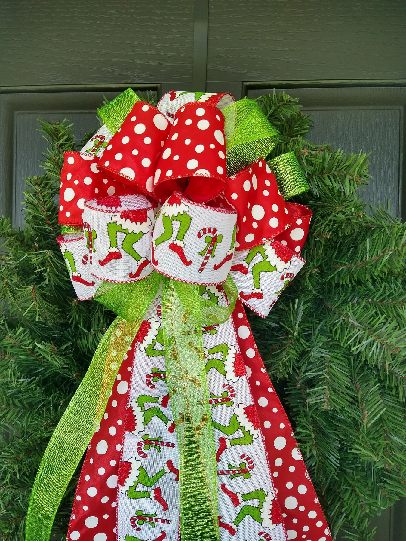 How to Make A Grinch Wreath Out of Dollar Tree Supplies Grinch Wreath Christmas Holiday Home
