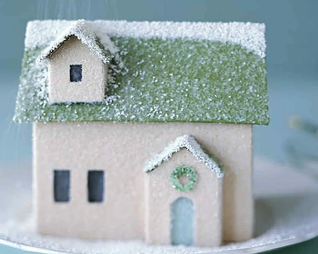 How to Make a Miniature Winter Village House or Ornament