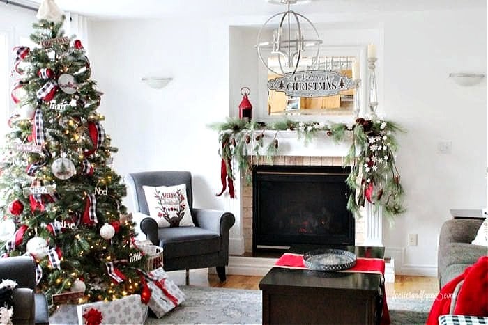 How to Make Asymmetrical Christmas Mantel Decor