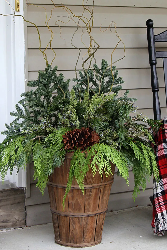 HOW TO MAKE WINTER PORCH POTS story