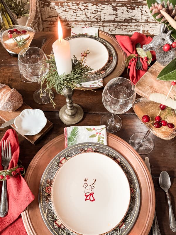 How To Set A Cozy Cabin Christmas Table - The Ponds Farmhouse