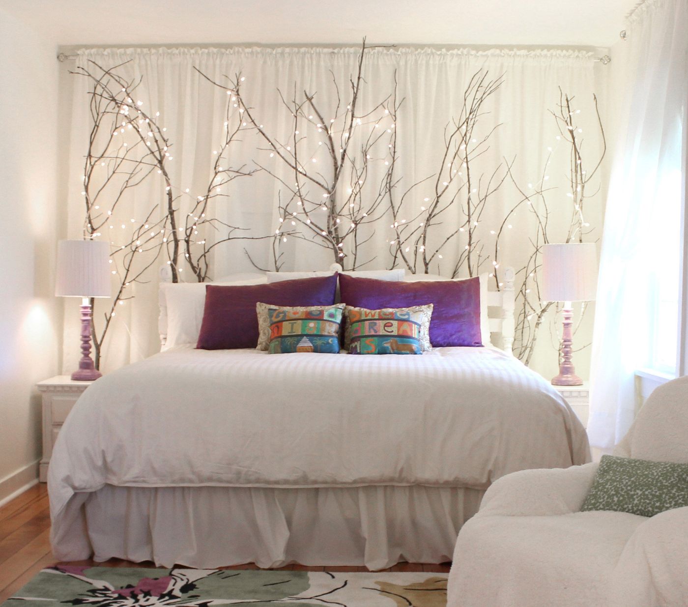 How to Style a Dramatic Bedroom using Tree Branches | Hawk Hill