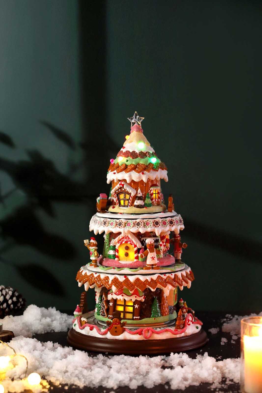 Icy Giftware Musical LED Lighted Candy Land Christmas Tree Decorations - 15.75' - Multicolor