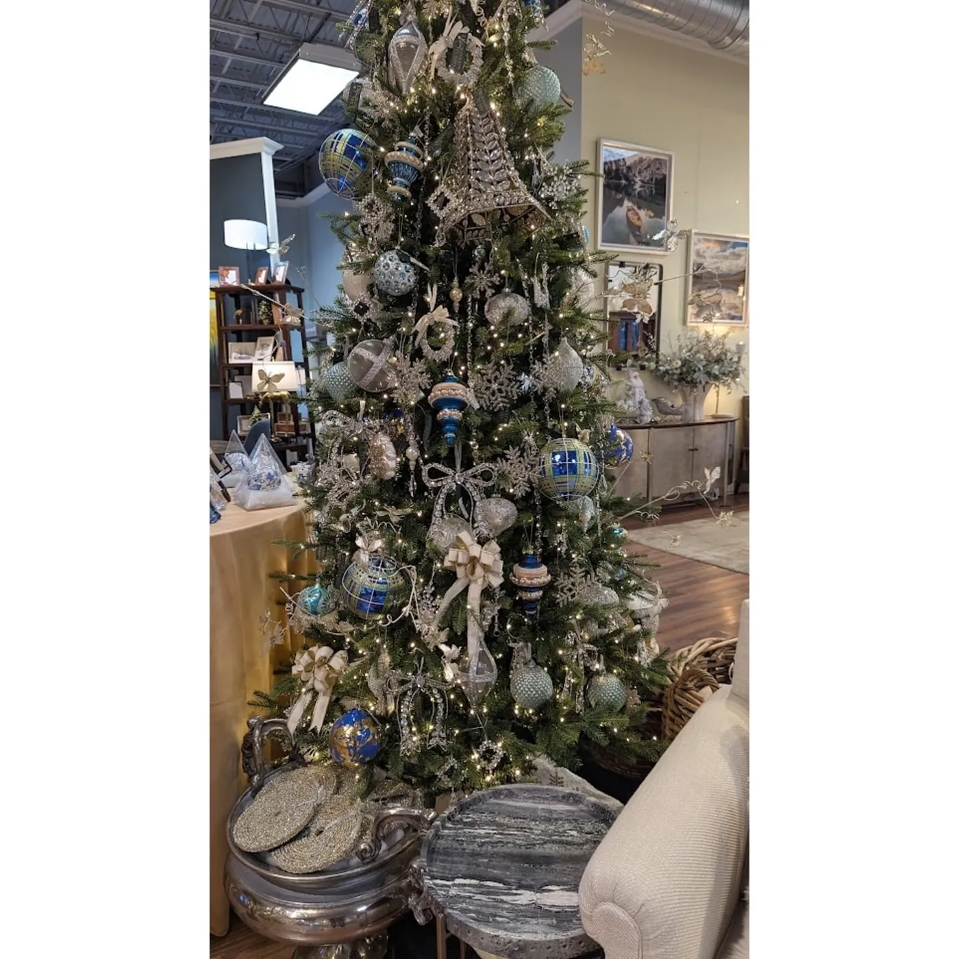 Jim Marvin Dark Blue Dipped in Gold Glass Ball Ornament 4.72' - Designer's  Studio