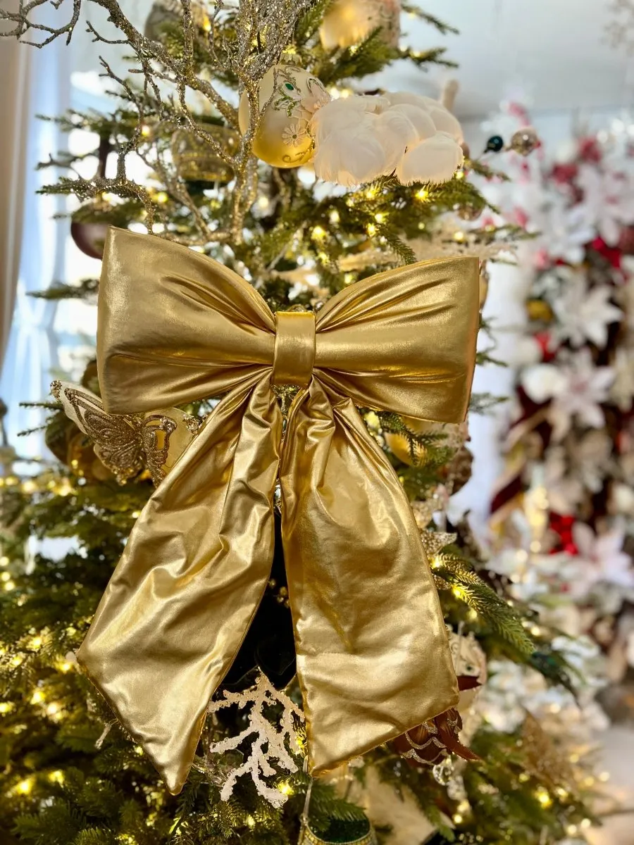 Large Gold Metallic Decorative Bow - Festive Christmas Decor – DesignedBy The Boss