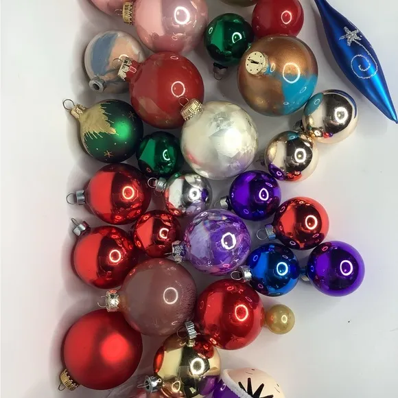 Large Lot of Vintage Glass Christmas Ornaments