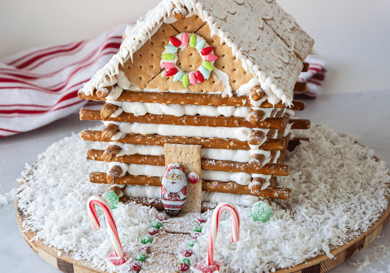 Log Cabin Gingerbread House Story • Bake Me Some Sugar