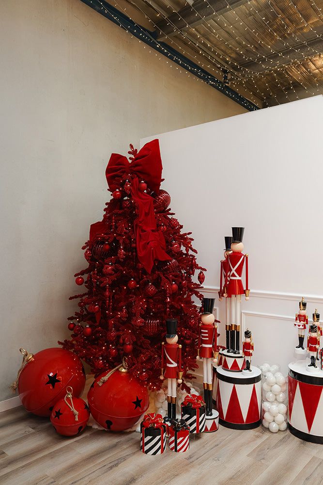 Luxury Pre-Lit Ruby Red Christmas Tree | 6ft & 8ft | Dancer & Dasher