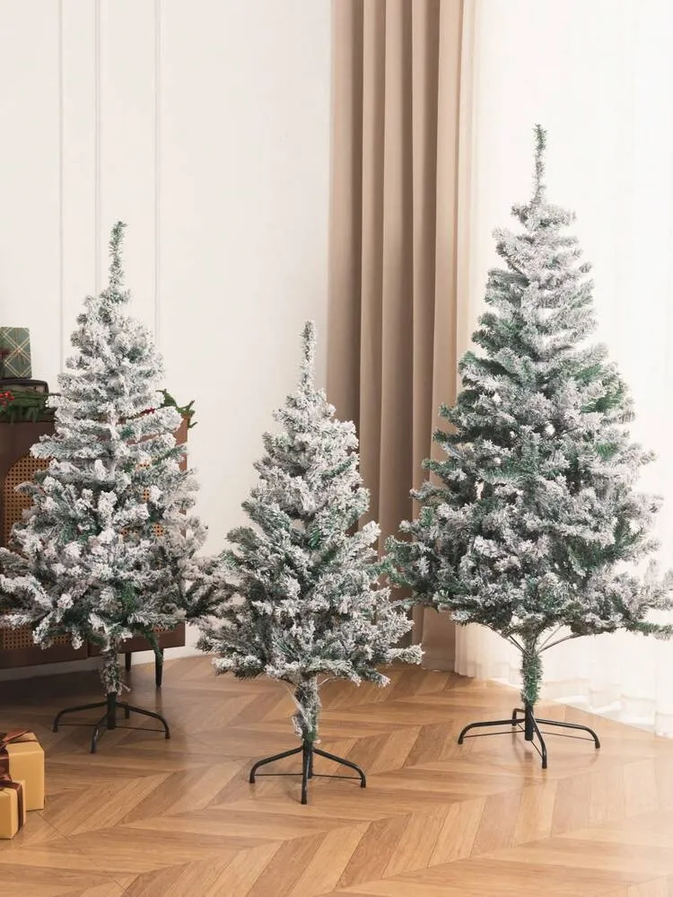 MEHELANY 1pc White Snowflake Christmas Tree, Artificial Christmas Pine Tree, Plastic Artificial Tree, White Realistic Christmas Tree, With Stand, Easy To Assemble, Suitable For Indoor And Outdoor De