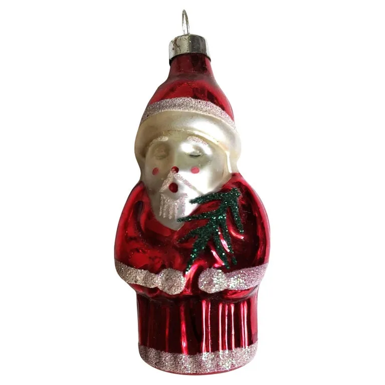 Mercury Glass Santa Holding Charlie Brown Tree Christmas Tree Ornament For  Sale at 1stDibs