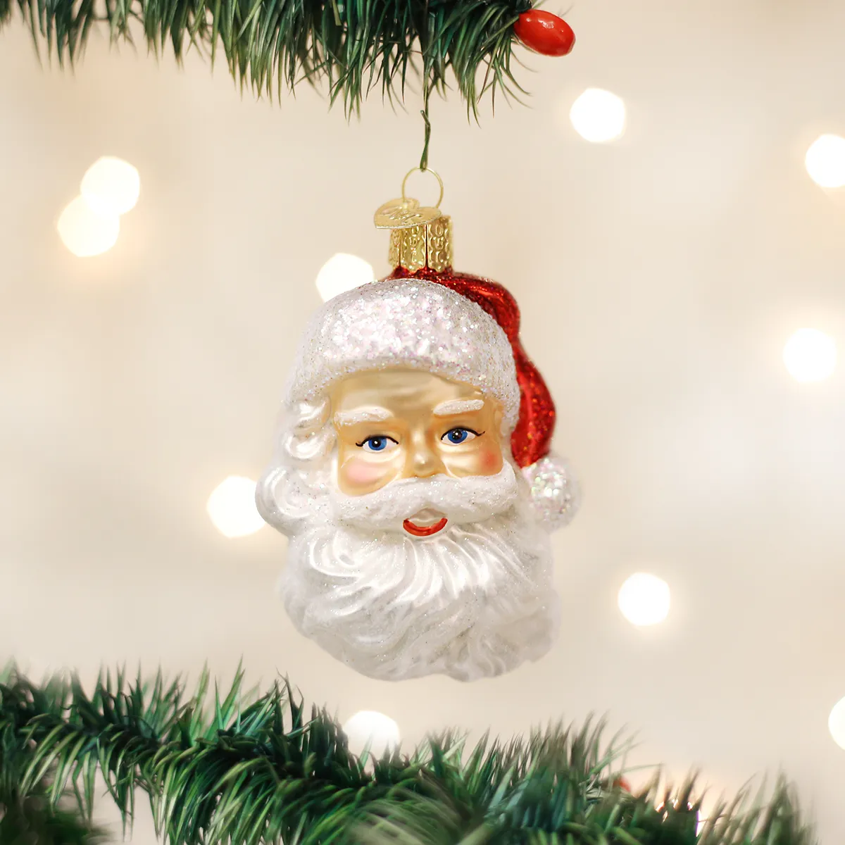 Mid-century Santa Head Ornament - Old World Christmas