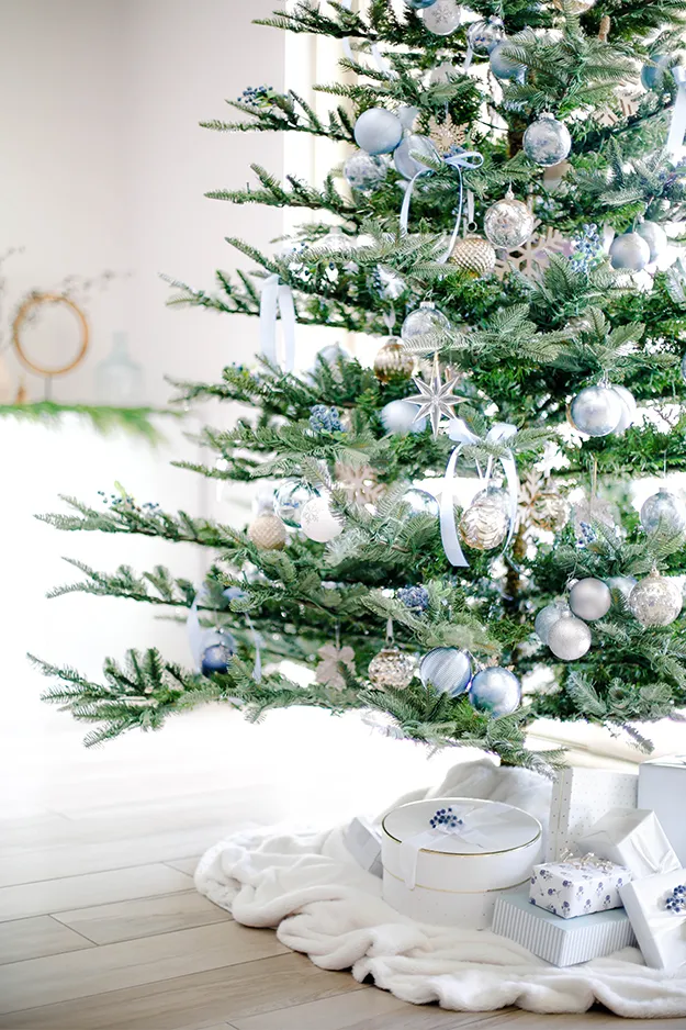Modern Icy Blue Christmas Tree