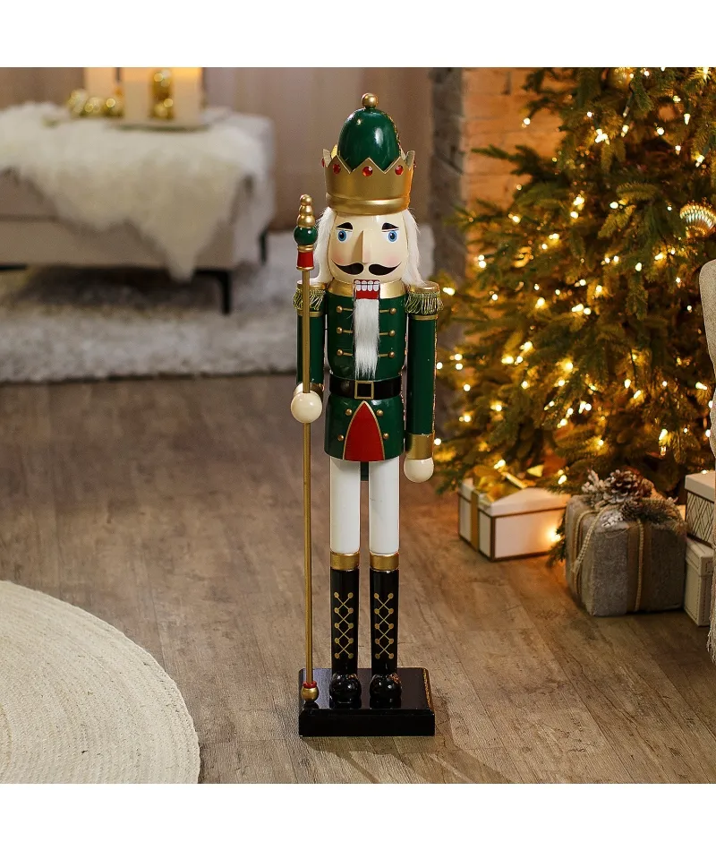 Morris 3 Ft. Large Classic Red Wood Holiday Nutcracker with Scepter