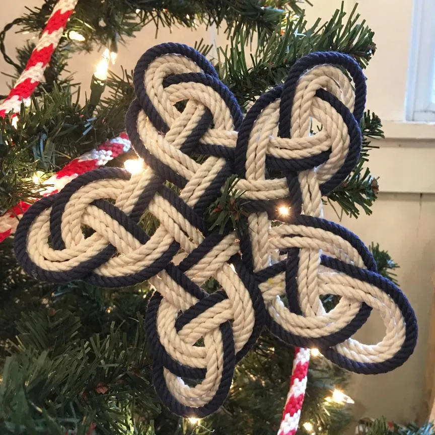 Nautical Nautical Woven Star, Cotton Knot for Christmas Tree Topper or Home  Decoration Made in the USA by hand in Mystic, Connecticut $ 24.00