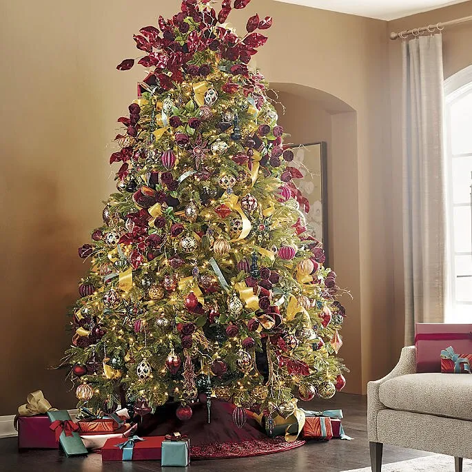 Noble Burgundy Ornament Collection with Handcrafted Glass & Glitter Accents