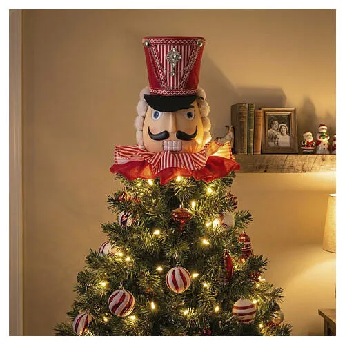 Nutcracker Christmas tree topper, 30x30x15 cm