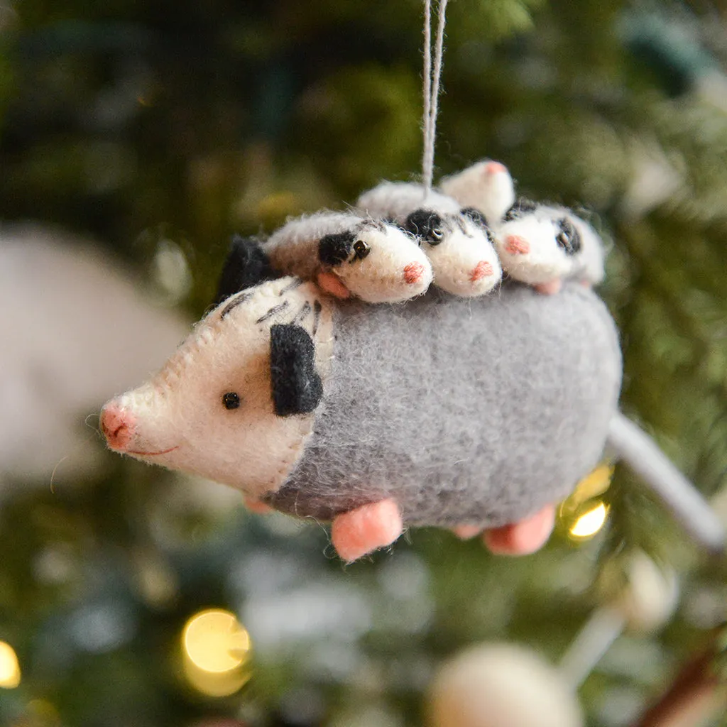 Opossum with Babies Ornament – Handmade Parent & Baby Gift – Craftspring