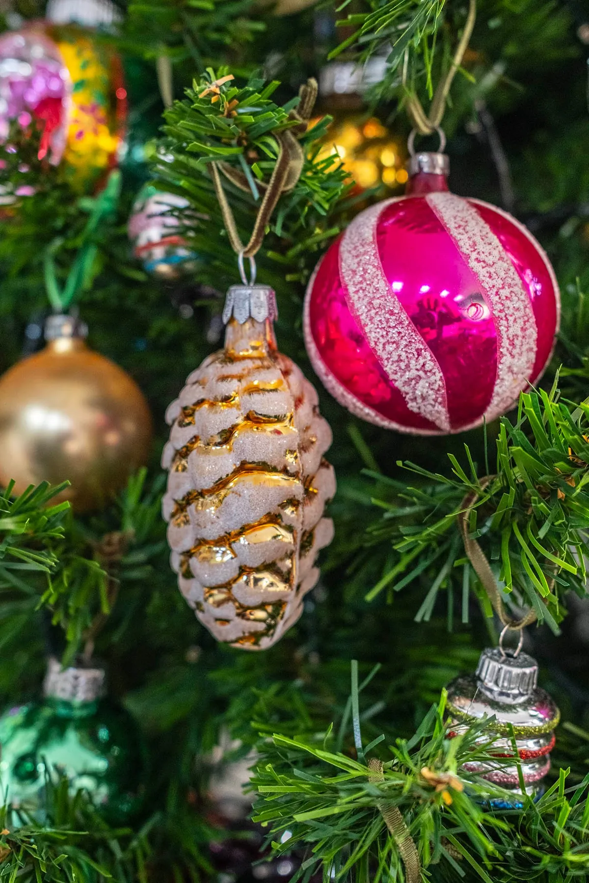 Our Christmas tree and my collection of vintage baubles - Living With Lisa